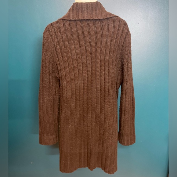 VINTAGE Unique Suede / Wool Long Coat - Picture 6 of 8